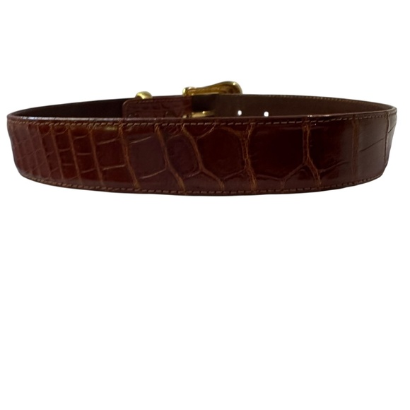 Vintage BARRY KIESELSTEIN-CORD Brown Genuine Alligator Belt 26-28 X Small main image 13